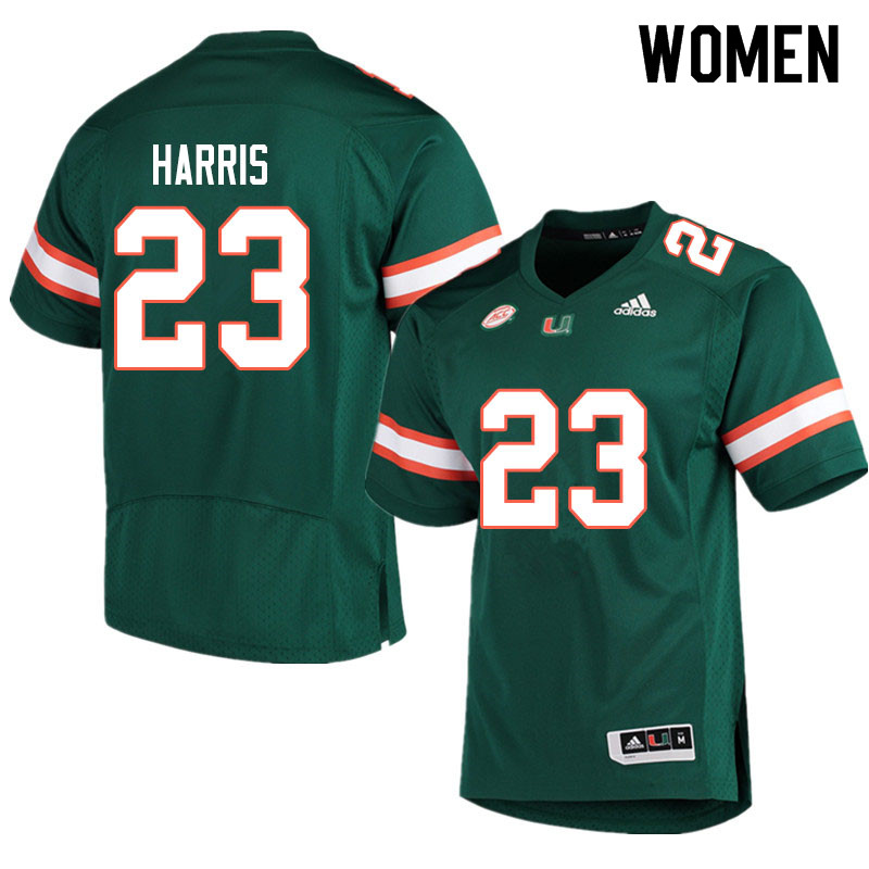 Adidas Miami Hurricanes Women #23 Cam'Ron Harris College Football Jerseys Sale-Green - Click Image to Close